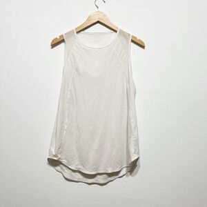 Lululemon Women's Sculpt Mesh Cut Out Reflective Work Out Tank Top White Medium